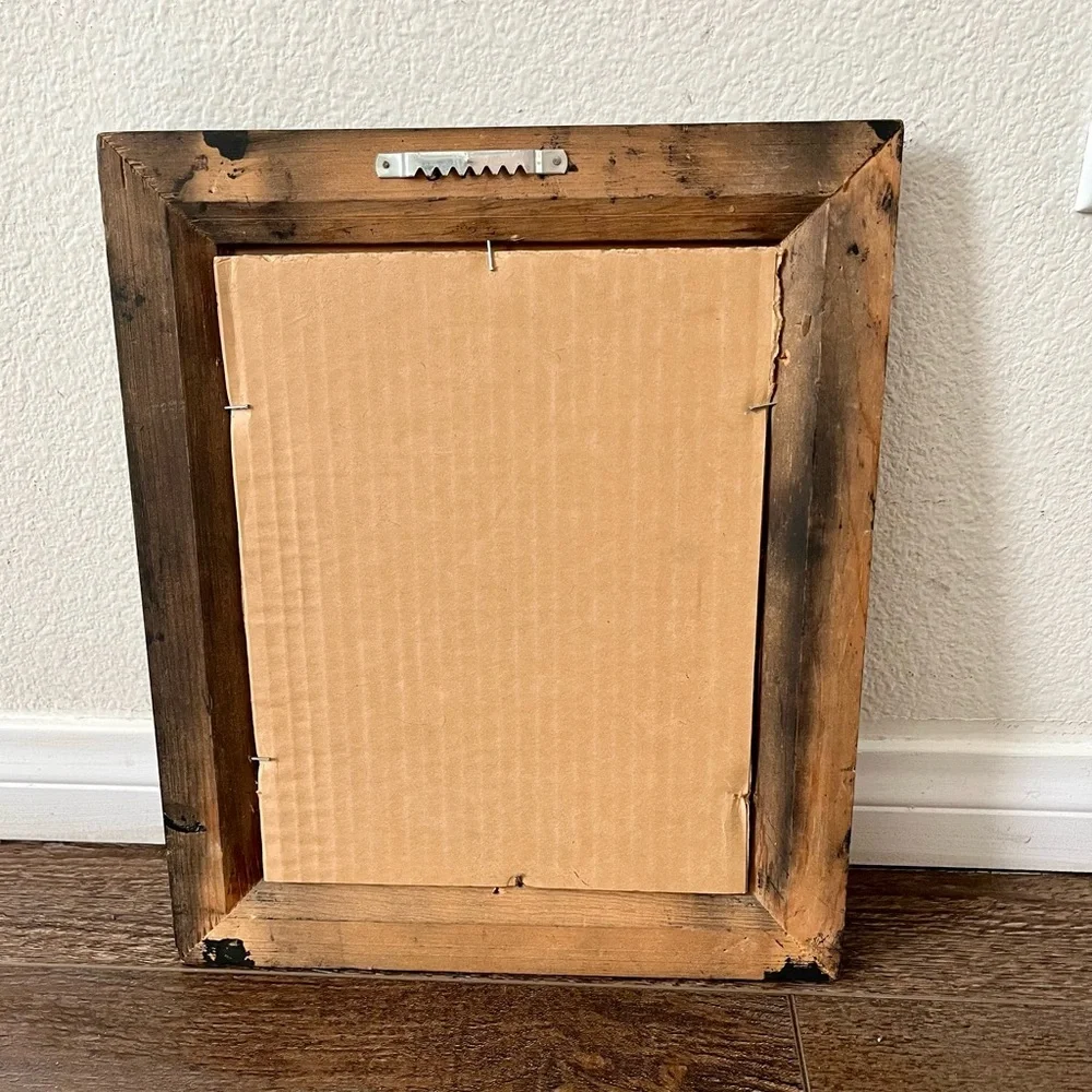 Vintage-Style Wood Picture Frame in Dark Cherry and Black 11/13 Inch